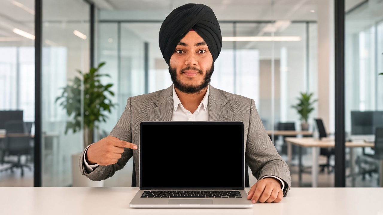 Gunpreet Singh at his desk